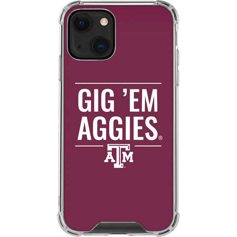 Texas A&M University Gig Em Aggies iPhone 13 Mini Clear Case