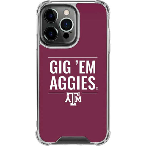 Texas A&M University Gig Em Aggies iPhone 13 Pro Clear Case