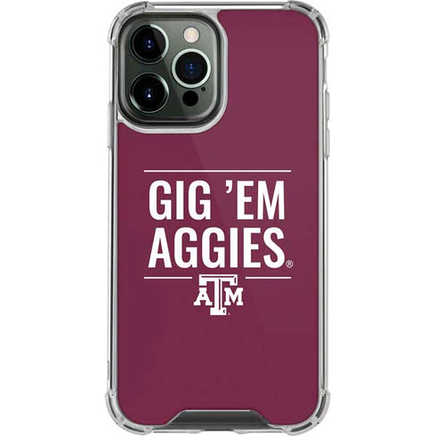 Texas A&M University Gig Em Aggies iPhone 13 Pro Max Clear Case