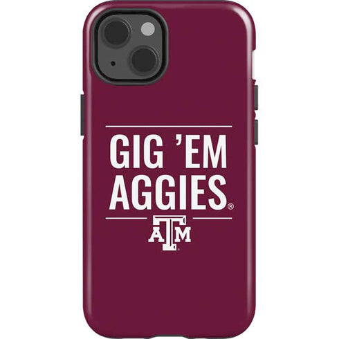 Texas A&M University Gig Em Aggies iPhone 15 Impact Case