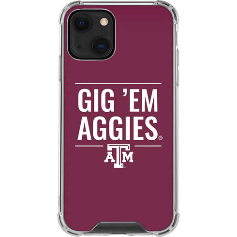Texas A&M University Gig Em Aggies iPhone 14 Plus Clear Case