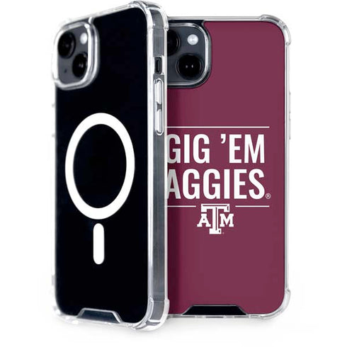 Texas A&M University Gig Em Aggies iPhone 15 Plus MagSafe Case