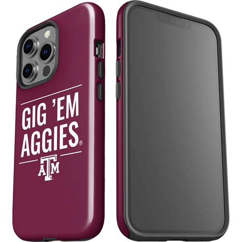 Texas A&M University Gig Em Aggies iPhone 14 Pro Impact Case