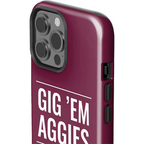 Texas A&M University Gig Em Aggies iPhone 15 Pro Max Impact Case