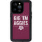 Texas A&M University Gig Em Aggies iPhone 14 Pro Waterproof Case