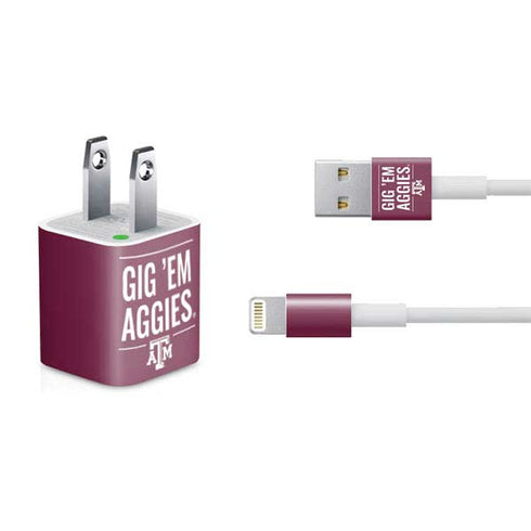 Texas A&M University Gig Em Aggies iPhone Charger (5W USB) Skin