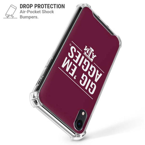 Texas A&M University Gig Em Aggies iPhone XR Clear Case