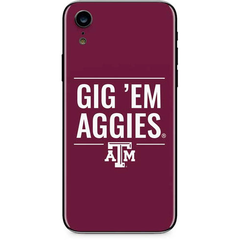 Texas A&M University Gig Em Aggies iPhone XR Skin