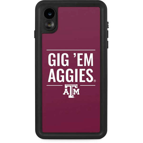 Texas A&M University Gig Em Aggies iPhone XR Waterproof Case