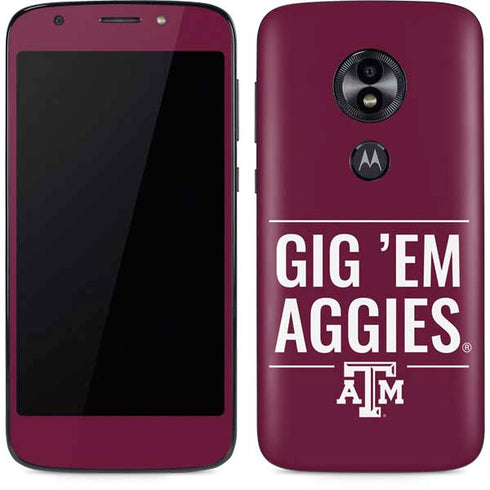 Texas A&M University Gig Em Aggies Moto E5 Play Skin