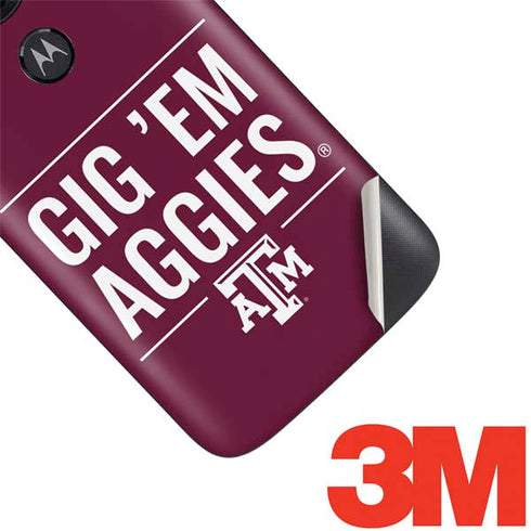 Texas A&M University Gig Em Aggies Moto E5 Play Skin