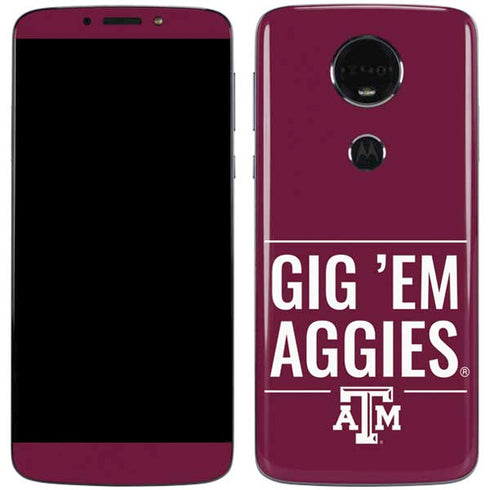 Texas A&M University Gig Em Aggies Moto E5 Plus Skin
