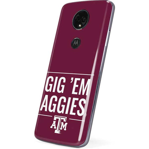 Texas A&M University Gig Em Aggies Moto E5 Plus Skin