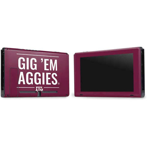 Texas A&M University Gig Em Aggies Nintendo Switch Bundle Skin
