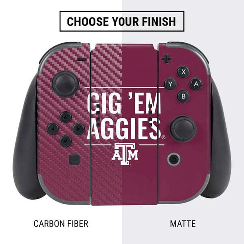 Texas A&M University Gig Em Aggies Nintendo Switch Bundle Skin