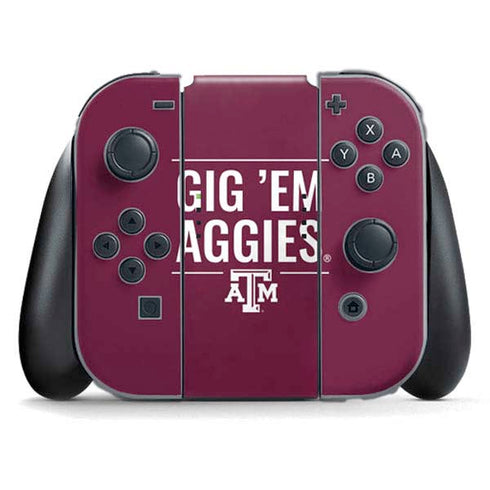Texas A&M University Gig Em Aggies Nintendo Switch (2017-2021) Joy-Con Controller Skin
