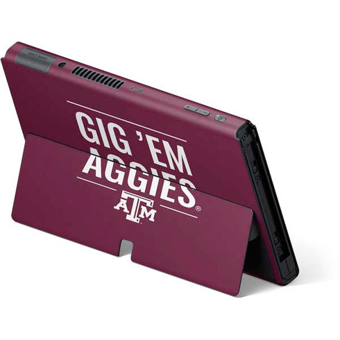 Texas A&M University Gig Em Aggies Nintendo Switch OLED (2021) Skin