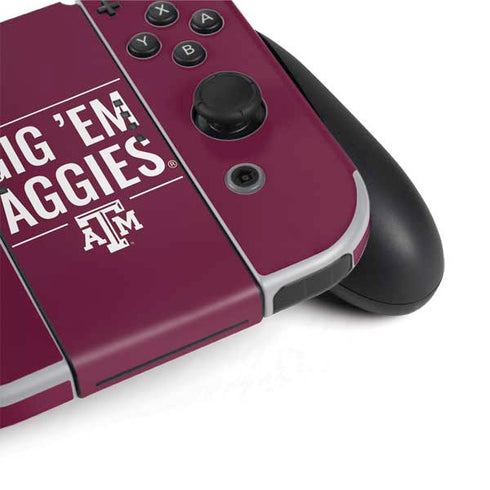 Texas A&M University Gig Em Aggies Nintendo Switch OLED (2021) Skin