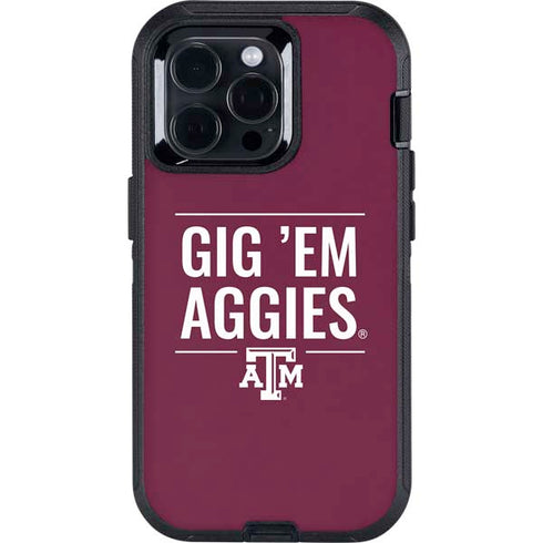 Texas A&M University Gig Em Aggies Otterbox Defender iPhone Skin