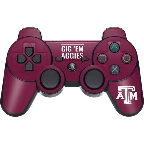 Texas A&M University Gig Em Aggies PS3 Dual Shock wireless controller Skin