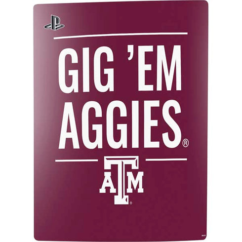 Texas A&M University Gig Em Aggies PS5 Bundle Skin
