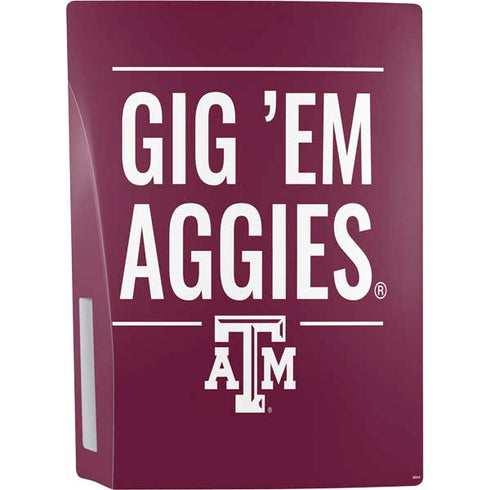 Texas A&M University Gig Em Aggies PS5 Console Skin