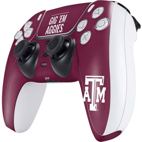 Texas A&M University Gig Em Aggies PS5 Controller Skin