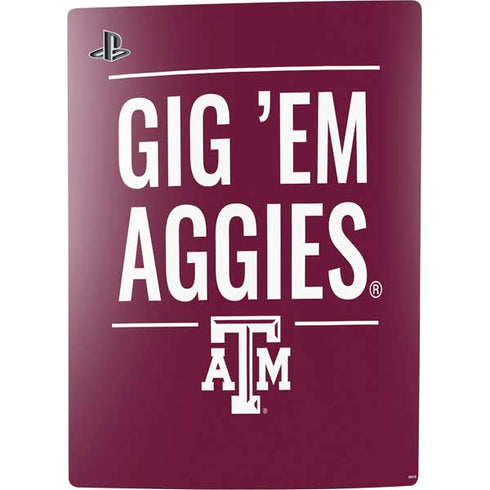 Texas A&M University Gig Em Aggies PS5 Digital Edition Console Skin