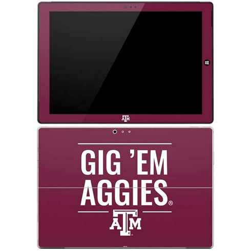 Texas A&M University Gig Em Aggies Surface Pro 3 Skin