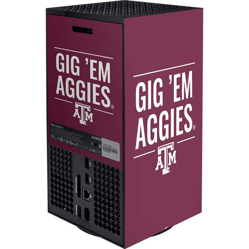 Texas A&M University Gig Em Aggies Xbox Series X Bundle Skin