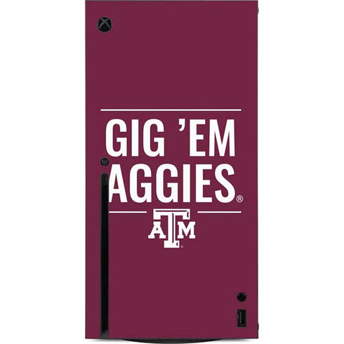 Texas A&M University Gig Em Aggies Xbox Series X Console Skin