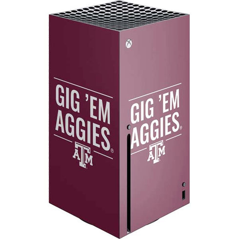 Texas A&M University Gig Em Aggies Xbox Series X Console Skin
