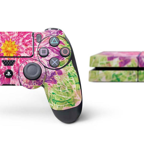 Ginseng Flower PS4 Console and Controller Bundle Skin