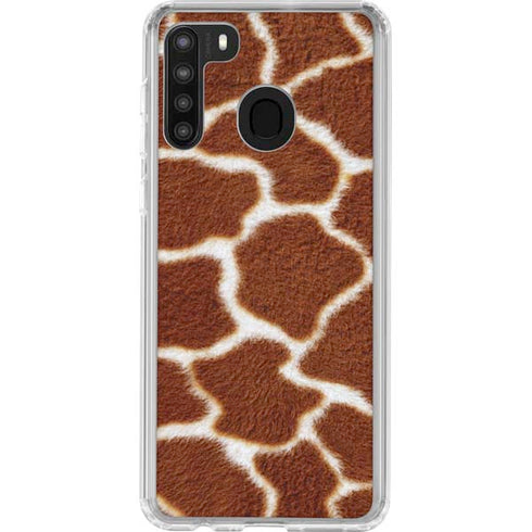 Giraffe Animal Print Galaxy A21 Clear Case