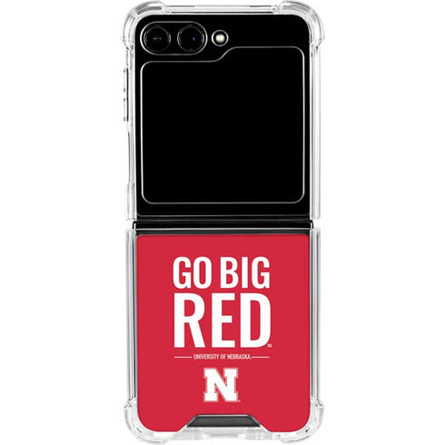 University of Nebraska Go Big Red Galaxy Z Flip5 5G Clear Case