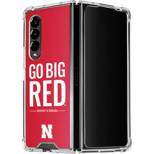 University of Nebraska Go Big Red Galaxy Z Fold4 5G Clear Case