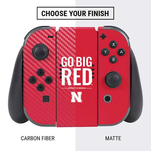 University of Nebraska Go Big Red Nintendo Switch Bundle Skin