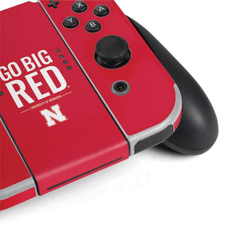 University of Nebraska Go Big Red Nintendo Switch OLED (2021) Skin
