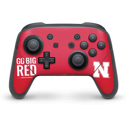 University of Nebraska Go Big Red Nintendo Switch Pro Controller Skin
