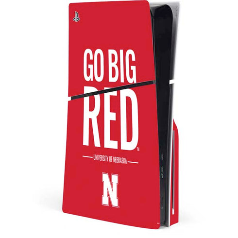 University of Nebraska Go Big Red PS5 Slim Disk Console Skin