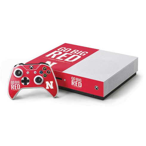 University of Nebraska Go Big Red Xbox One S Console and Controller Bundle Skin
