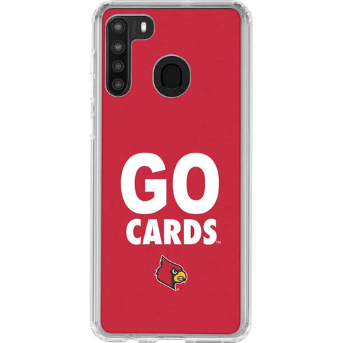 University of Louisville Go Cards Galaxy A21 Clear Case