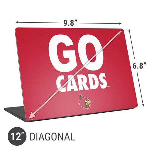 University of Louisville Go Cards Universal Laptop 12in (9.8 x 6.8in) Skin