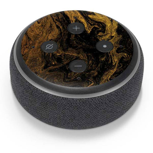 Gold and Black Marble Amazon Echo Dot Skin