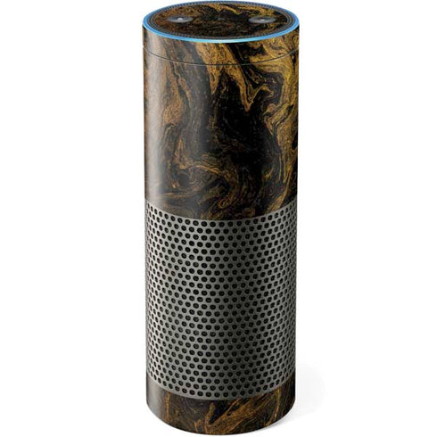 Gold and Black Marble Amazon Echo Skin
