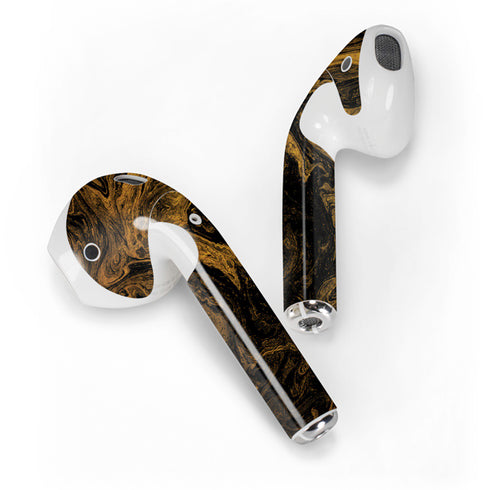 Gold and Black Marble Apple AirPods 2 Skin