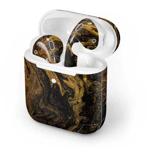 Gold and Black Marble Apple AirPods 2 Skin