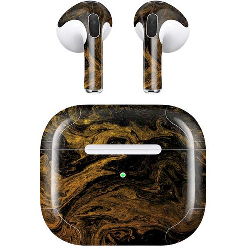 Gold and Black Marble Apple AirPods (3rd Gen 2021) Skin