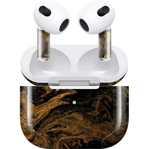Gold and Black Marble Apple AirPods (3rd Gen 2021) Skin