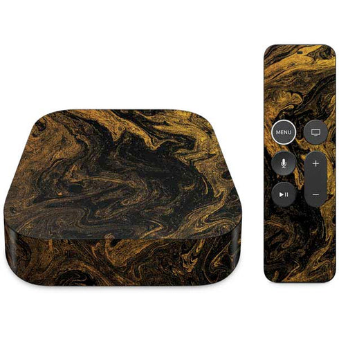 Gold and Black Marble Apple TV Skin